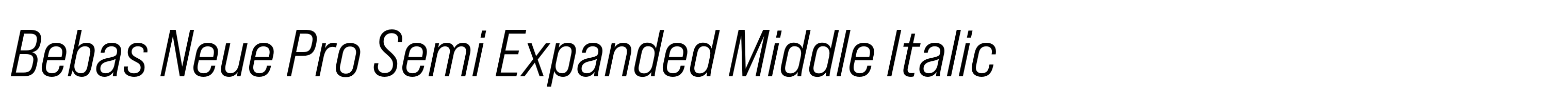 Bebas Neue Pro Semi Expanded Middle Italic